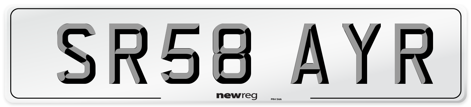 SR58 AYR Number Plate from New Reg